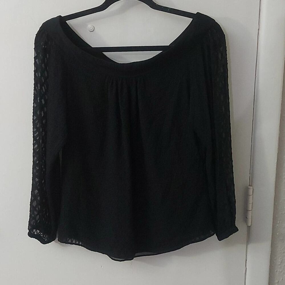 Versace Boatneck Blouse Black 42 (US Size 8/10 Medium) Quiet Luxury Classic Boho